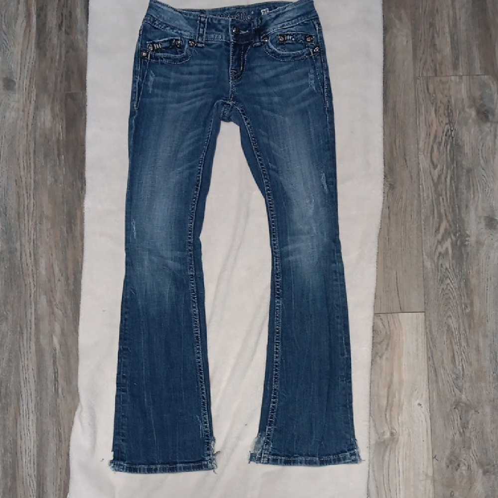 Miss Me Distressed Blue Wide Leg Jeans